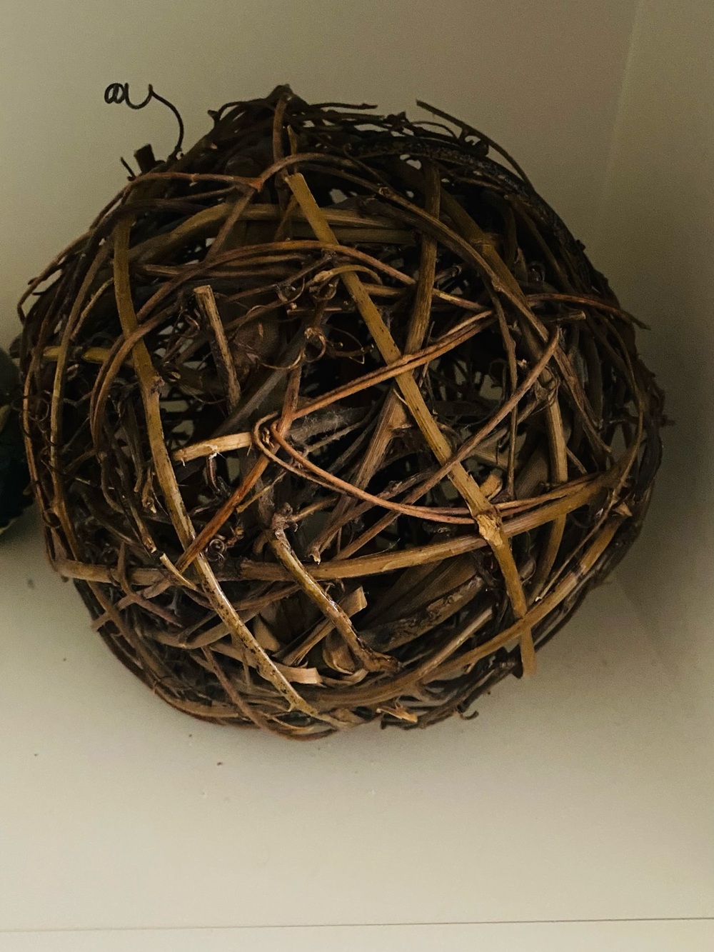 Natural Brown Wicker Decorative Ball - Home Accents